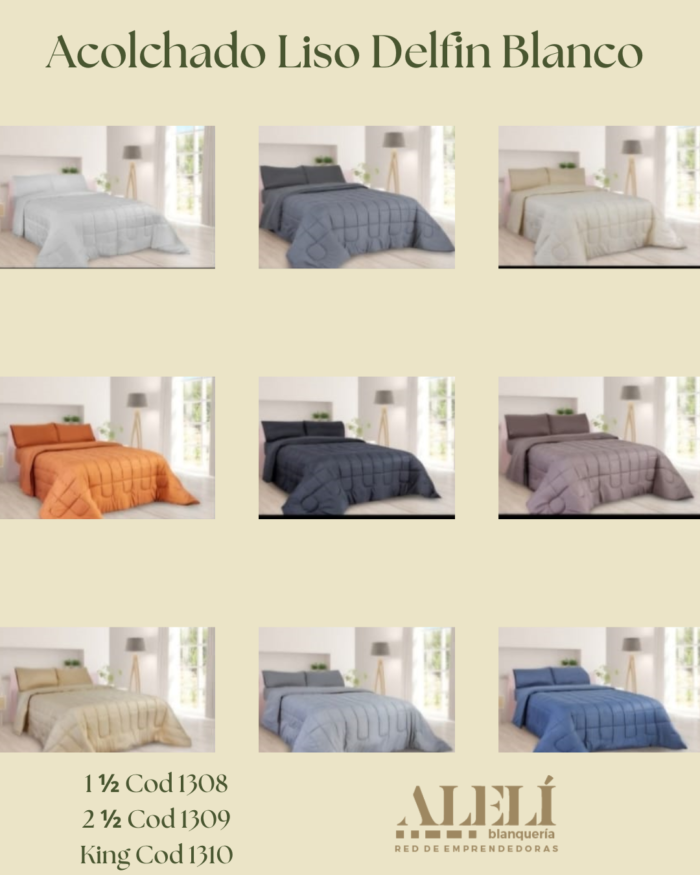 Acolchado Liso Delfin Blanco 2 1/2 - Imagen 2